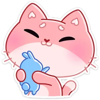 🤗 кошка, животное, розовый, милый, мультфильм, каваи telegram sticker