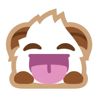 😆 Poro League of Legends Poro, League of Legends, Videospiel, Niedlich, Flauschig, Zunge telegram sticker