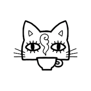 ☕ Katze, Kaffee, Tee, Augen, Gesicht, Tier, Getränk telegram sticker