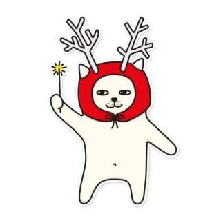 🎉 Katze, Rentier, Weihnachten, Feiertag, süß, Aufkleber, Tier telegram sticker