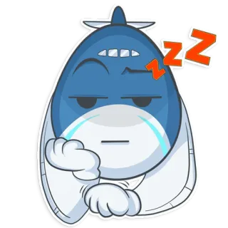 😒 dormindo, tubarão, zzz, desenho animado, cansado telegram sticker