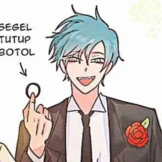 🎸 SEGEL
TUTUP
BOTOL อนิเมะ, ท่าทางหยาบคาย, นิ้วกลาง, การ์ตูน telegram sticker