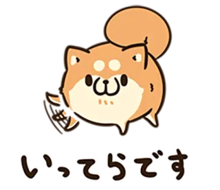 🤚 いってらです Hund, Shiba Inu, Tier, süß, Gruß telegram sticker