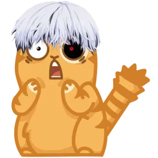 😞 Ken Kaneki Tokyo Ghoul 애니메이션, 만화, 구울, 캐릭터, 스티커, 팬아트, 웃긴, 만화 telegram sticker