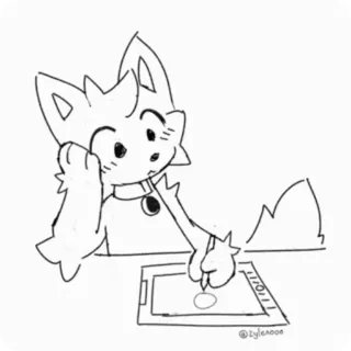 📝 @zylerooo Hoạt hình, Bản vẽ, Nghệ sĩ, Máy tính bảng, Dễ thương, Động vật telegram sticker