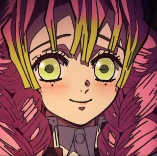 🌸 Mitsuri Kanroji Demon Slayer anime, Demon Slayer, Mitsuri Kanroji, Hashira, Pilar del Amor, lindo, kawaii telegram sticker