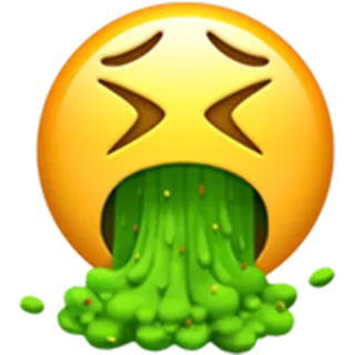 🤮 이모지, 아픈, 토하다, 구토, 초록색, 역겨운 telegram sticker