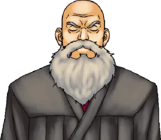 😑 starszy mężczyzna, broda, poważny, sędzia, wyraz twarzy telegram sticker