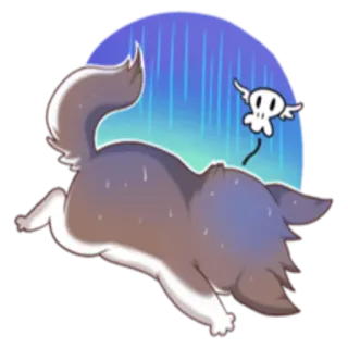 😰 anjing, tengkorak, kartun, stiker, hewan, lucu whatsapp sticker