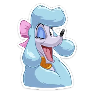 😉 หมา, การ์ตูน, ตัวละคร, สัตว์เลี้ยง, สัตว์, น่ารัก, พุดเดิ้ล telegram sticker