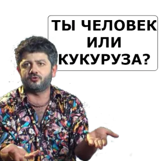 🤔 ТЫ ЧЕЛОВЕК ИЛИ КУКУРУЗА? вопрос, мужчина, замешательство, русский, человек telegram sticker