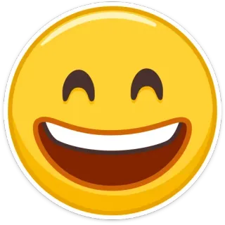😄 絵文字, 幸せ, 笑顔, 黄色, 顔 telegram sticker
