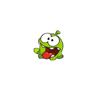 😁 Om Nom Cut the Rope Cut the Rope, Om Nom, karakter video game, monster hijau, kartun, game seluler whatsapp sticker