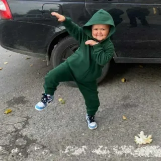 ⭐️ Hasbulla Magomedov Hasbulla, Magomedov, Dab, green tracksuit, young man telegram sticker