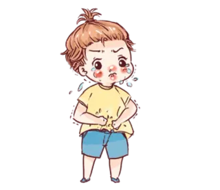 😗 cartoon, crying, sad, upset, character, emotional, tears telegram sticker