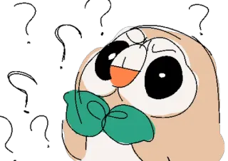 ❓ Rowlet pokemon, brindibou, hibou, mignon, dessin animé telegram sticker