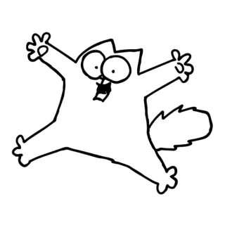 😄 chat, dessin animé, animal, autocollant, blanc, joyeux whatsapp sticker