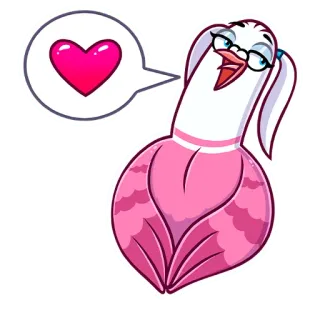❤️ vogel, liefde, hart, cartoon, dier, sticker, personage whatsapp sticker