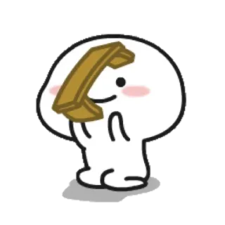 ☁ süß, Cartoon, Telefon, weiß, Erröten telegram sticker