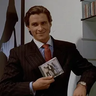 🎧 Patrick Bateman American Psycho Finanzen, Wirtschaft, reich, 80er, Yuppie, Mann whatsapp sticker