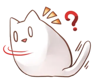 ❓ gato, signo de interrogación, pegatina, dibujos animados, animal, lindo whatsapp sticker
