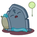 😴 Batu nisan, Kuburan, tidur, bantal, bulan, pemakaman, kartun, zombie, mayat hidup telegram sticker