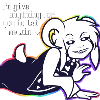 ❤️ Asriel Dreemurr Undertale I'd give anything for you to let me win telegram sticker