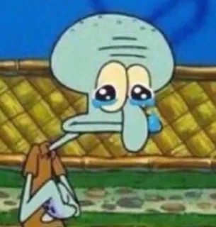🤡 Squidward Spongebob Squarepants sad, crying, tears, squidward, spongebob, cartoon, nickelodeon whatsapp sticker