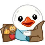 😫 canard, emoji, pouce levé, autocollant telegram sticker