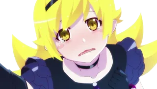 😢 Shinobu Oshino Monogatari อนิเมะ, มังงะ, ผู้หญิง, น่ารัก, ร้องไห้, เศร้า whatsapp sticker
