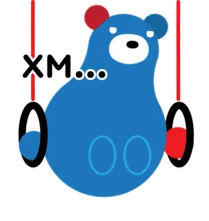 🤨 XM... Cartoon, Bär, Illustration, Blau, Tier telegram sticker