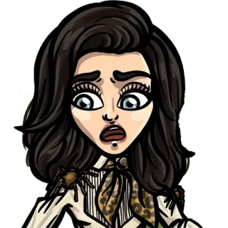 😧 거미, 무서운, 두려움, 만화, 여자, 곤충, 공포증 telegram sticker