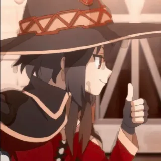👍 Megumin Konosuba anime, thumbs up, wizard, magic, girl telegram sticker