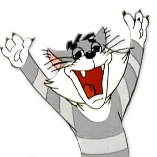 ✌ cat, cartoon, happy, funny, animated whatsapp sticker