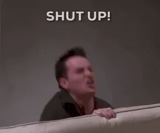 😠 SHUT UP! заткнись, злой, разочарованный, цитата, смешной whatsapp sticker