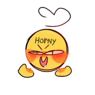 😠 Horny Emoji, Arrapato, Espressione, Umore, Divertente telegram sticker