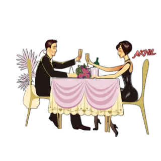 🎅 AKHIL couple, dîner, table, fête, rendez-vous telegram sticker