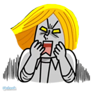 😣 @afasoft สติกเกอร์, การ์ตูน, โกรธ, สีหน้า, afasoft telegram sticker