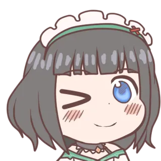 😉 Anime, Maid, Lindo, Dibujos animados, Manga, Kawaii, Chibi telegram sticker