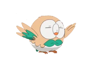 🤷‍♀️ Rowlet Pokemon pokemon, rowlet, owl, cute, cartoon telegram sticker