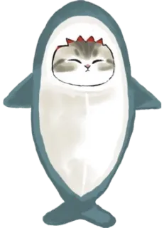 🦈 kucing, hiu, binatang, imut, hewan peliharaan, anak kucing, kostum, lucu telegram sticker
