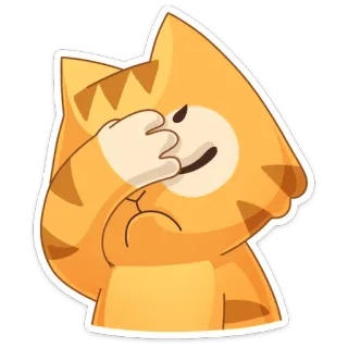 🙈 cat, embarrassed, facepalm, cute, cartoon, animal, orange telegram sticker