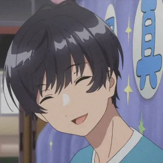 ☺️ anime, smiling, male, cheerful telegram sticker