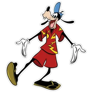 🎡 Goofy мультяшный персонаж, Дисней, Гуфи, мультипликационный, лето, тропический telegram sticker