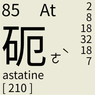 🇹🇼 astatine Element, Chemie, Astat, Ordnungszahl, Periodensystem telegram sticker