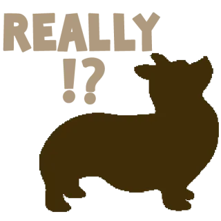 ⁉️ dog, corgi, animal, pet, cute, silhouette telegram sticker