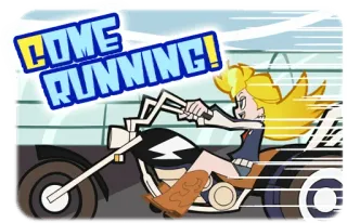 🏍️ COME RUNNING! anime, motorcycle, girl, cartoon telegram sticker