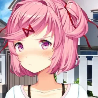 👾 Natsuki Doki Doki Literature Club! アニメ, 女の子, ナツキ, かわいい, マンガ whatsapp sticker