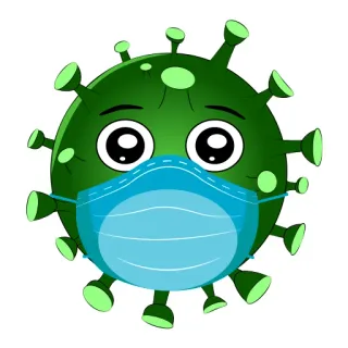 😷 新冠病毒, COVID-19, 病毒, 口罩, 卡通, 健康, 疫情 telegram sticker