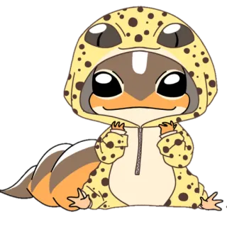 🙂 Eidechse, Gecko, süß, Tier, Haustier, Cartoon telegram sticker